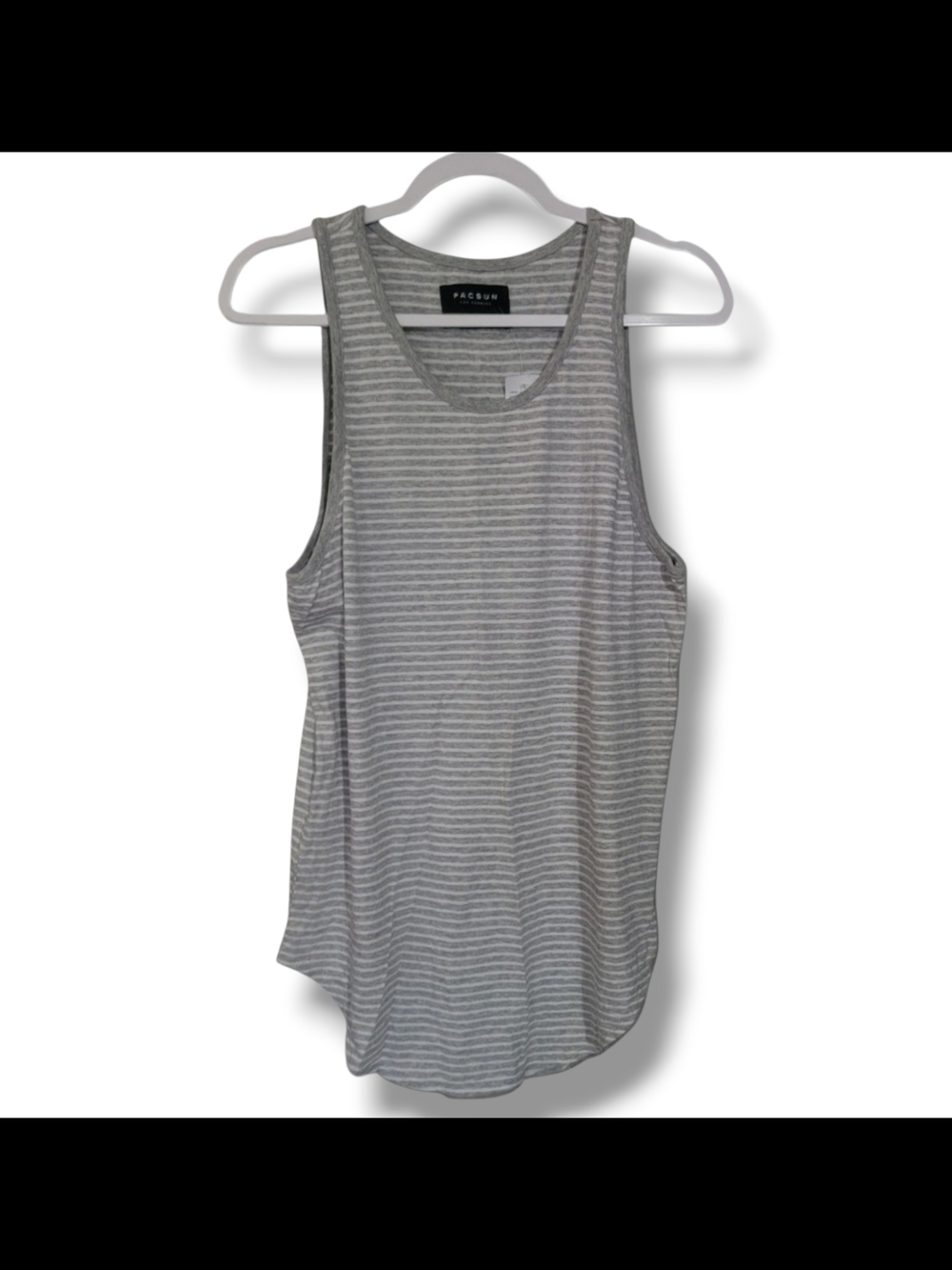 PacSun Men's Gray Stripe Scoop Neck Tank